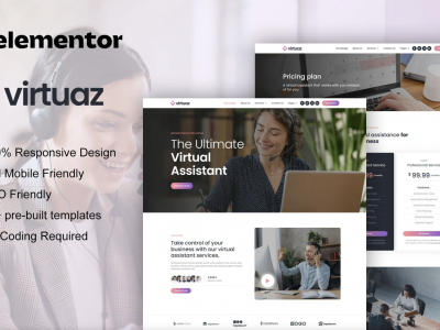 Virtuaz - Virtual Assistant Business Elementor Template Kit