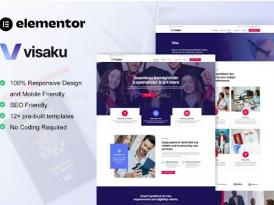 Visaku - Immigration & Visa Consulting Elementor Pro Template Kit