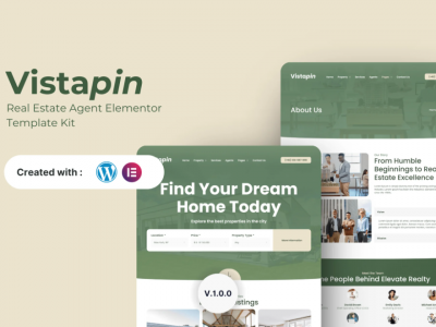 Vistapin - Real Estate Agent Elementor Template Kit