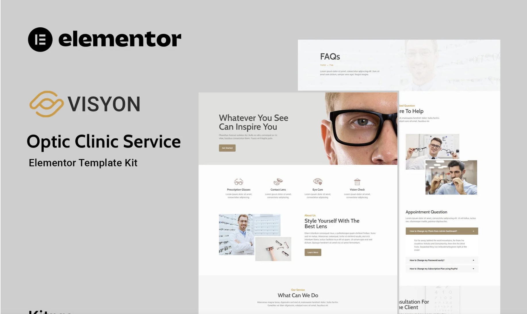 Visyon - Optic Clinic Service Elementor Template Kit