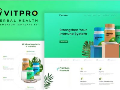 Vitpro - Herbal Health Elementor Template kit