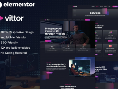 Vittor - Video Production Service Elementor Pro Template Kit