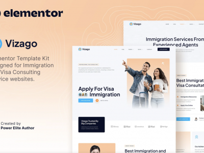 Vizago – Immigration & Visa Consulting Service Elementor Template Kit