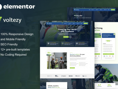 Voltezy - Electrical Installation & Maintenance Service Elementor Template Kit