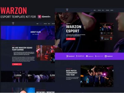 Warzon - Esports Gaming Elementor Template Kit