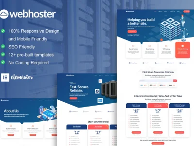 WebHoster - Web Hosting Service Elementor Template Kit