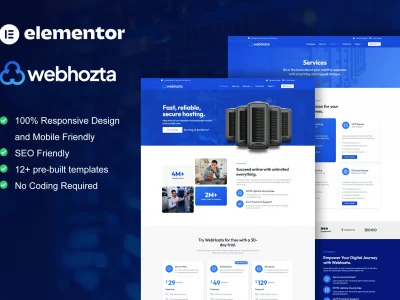 WebHozta - Hosting Service Elementor Template Kit