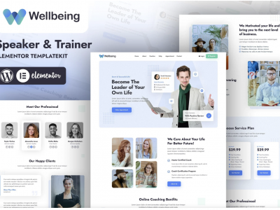 Wellbeing | Speaker & Trainer Elementor Template Kit