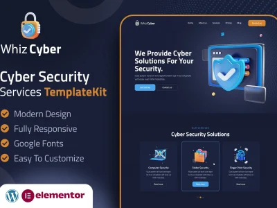 WhizCyber - Cyber Security Elementor Template Kit