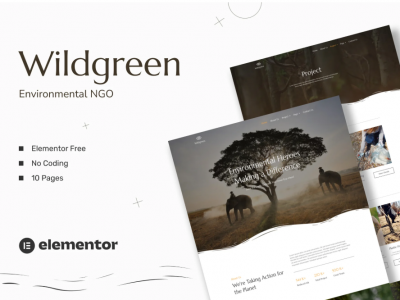 Wildgreen - Environmental NGO Elementor Template Kit