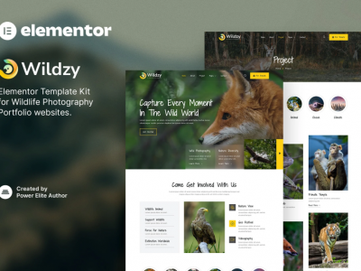 Wildzy – Wildlife Photography Elementor Template Kit