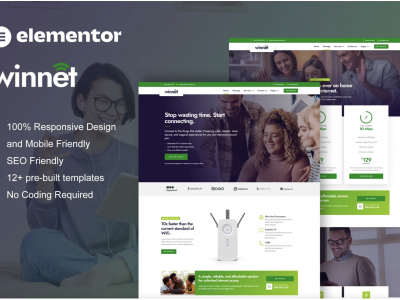 WinNet - Broadband & Internet Service Provider Elementor Template Kit