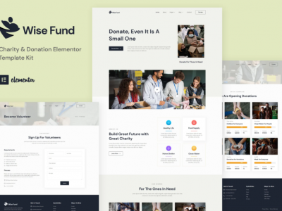 Wise Fund - Charity & Donation Elementor Template Kit