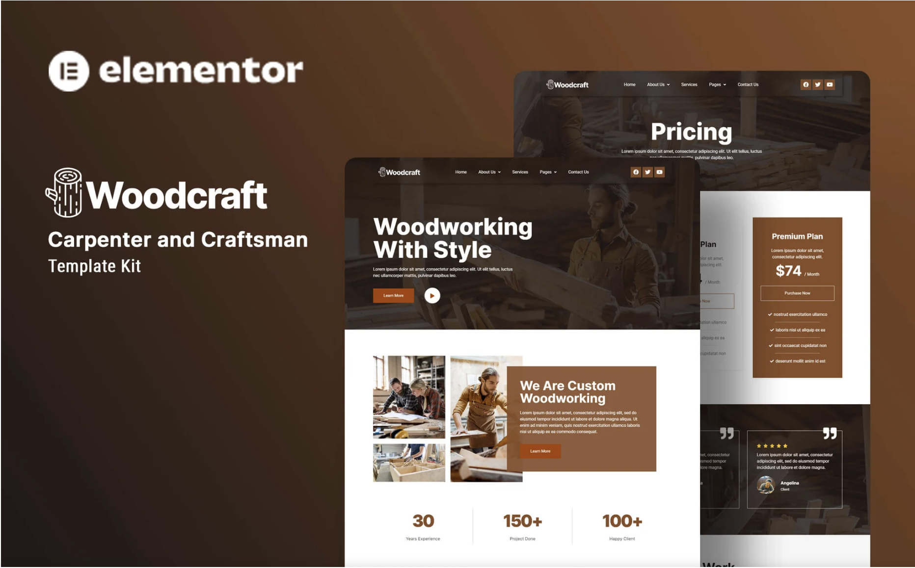 Woodcraft - Carpenter & Craftsman Elementor Template Kit