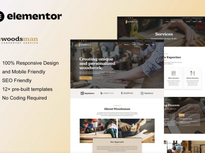 Woodsman - Carpenter & Craftsman Elementor Template Kit