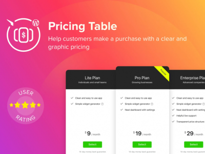 WordPress Pricing Table Plugin