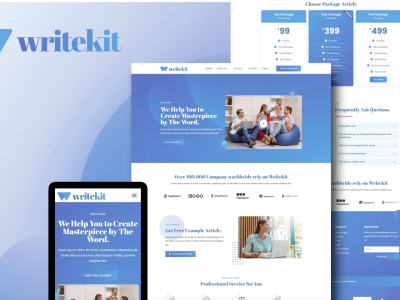 WriteKit - Content Writing Services Agency Elementor Template Kit