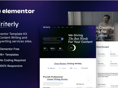 Writerly – Content Writing & Copywriting Elementor Template Kit