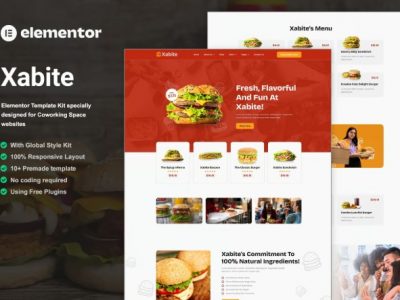 Xabite - Burger Fast Food Elementor Template Kit