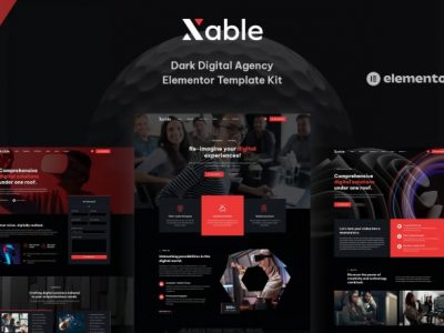 Xable - Dark Digital Agency Elementor Pro Template Kit