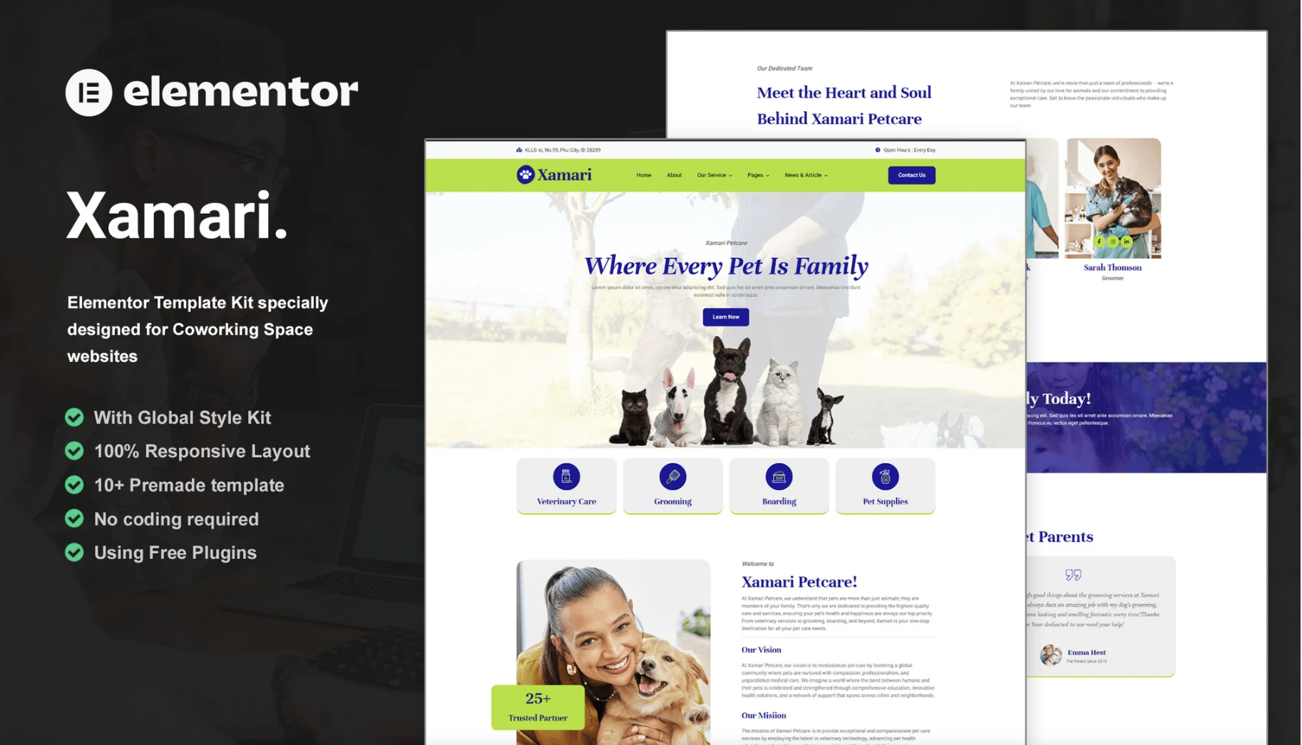 Xamari - Pet Care Services Elementor Template Kit
