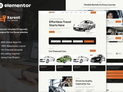 Xarent - Car Rental Elementor Template Kit