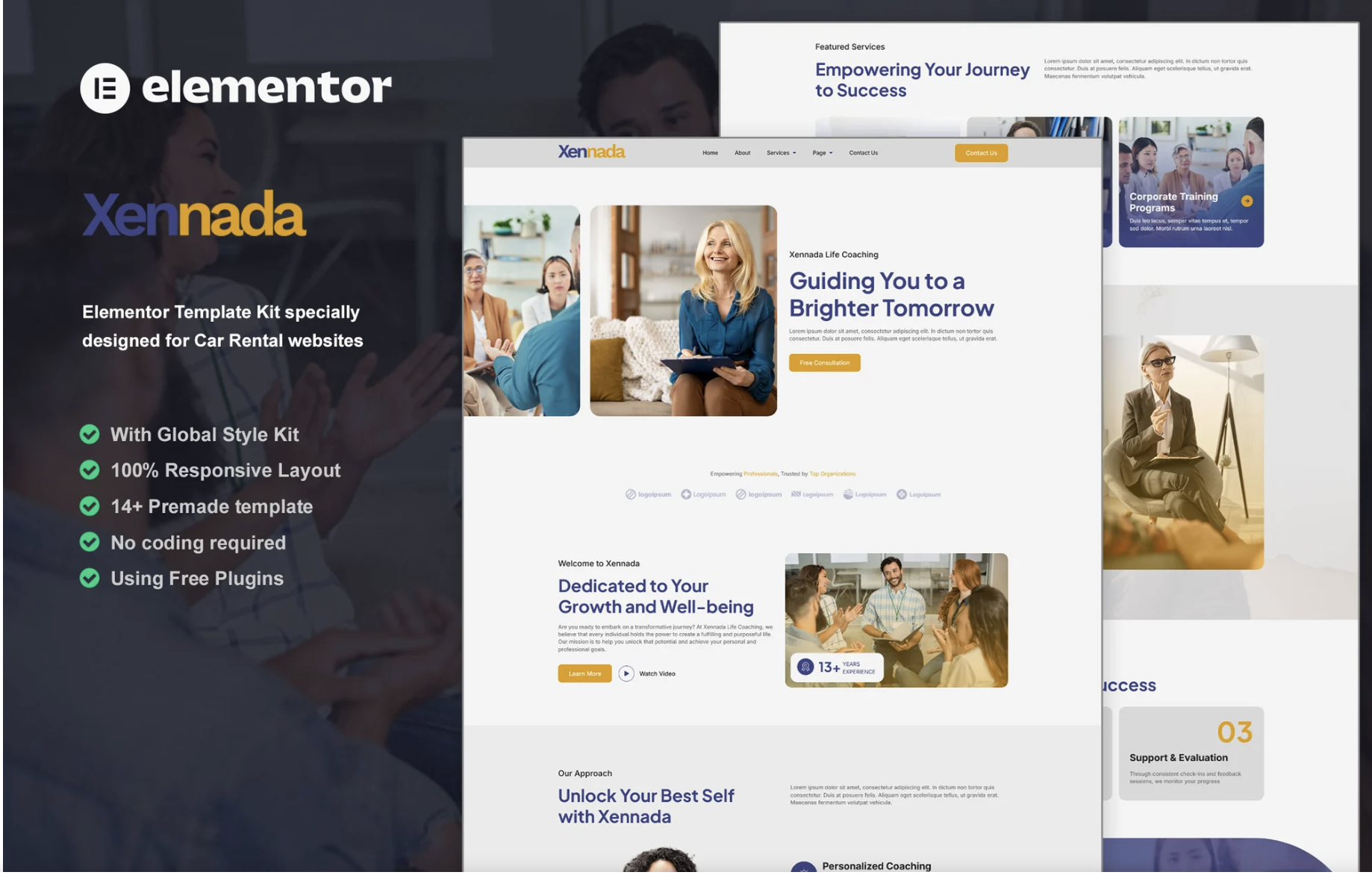 Xennada - Life Coach Elementor Template Kit