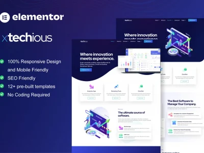 Xtechious - Saas & Digital Tech Company Elementor Template Kit