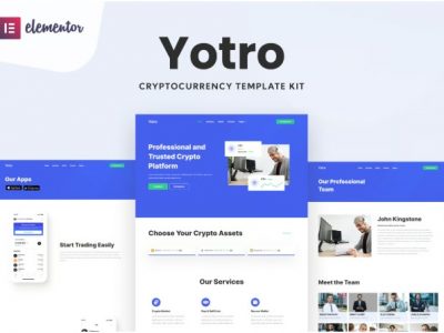 Yotro - Cryptocurrency Elementor Template Kit