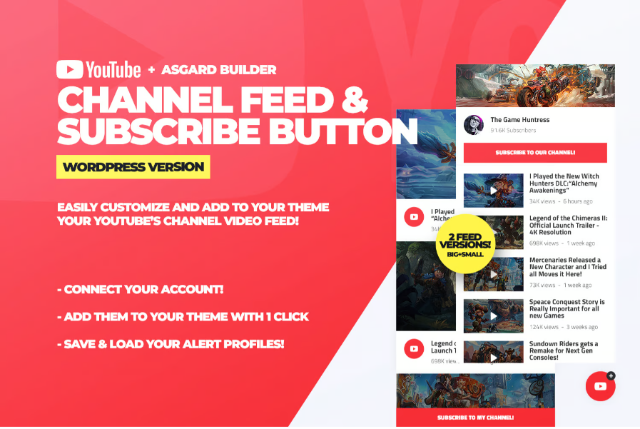 Youtube Channel Feeds and Subscribe Box Plugin