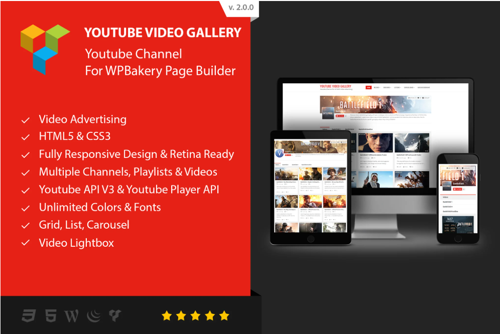 Youtube Gallery - Addon For WPBakery Page Builder