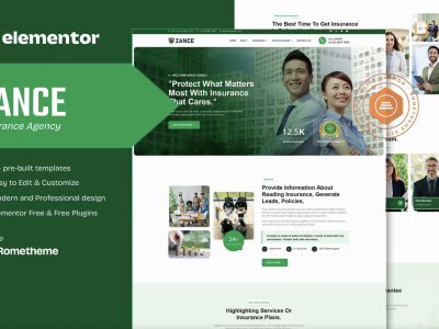 Zance - Insurance Agency Elementor Template Kit