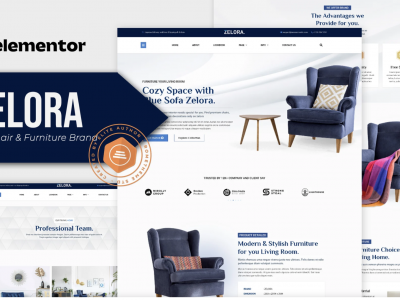 Zelora - Armchair & Furniture Brand Elementor Template Kit