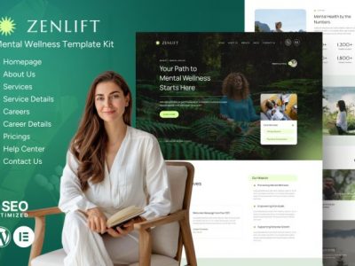 Zenlift - Mental Health Clinic & Consultation Elementor Template Kit