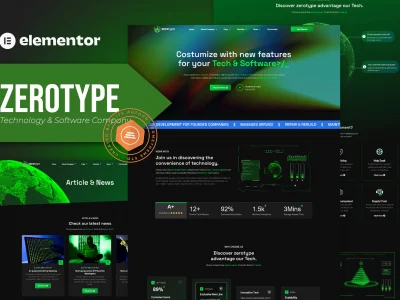 Zerotype - Technology & Software Company Elementor Template Kit