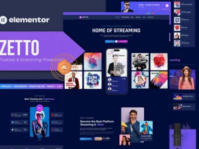 Zetto - Podcast & Streaming Production Elementor Template Kit