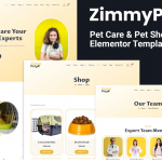 ZimmyPet - Pet Care & Store Elementor Template Kit