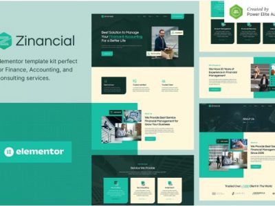 Zinancial – Finance & Accounting Services Elementor Template Kit