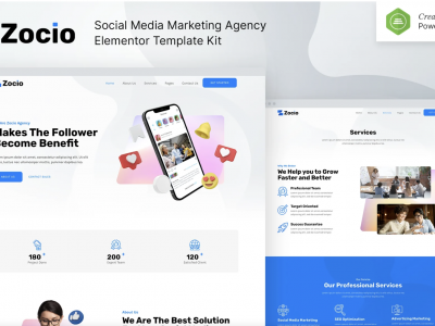Zocio – Social Media Marketing Agency Elementor Template Kit