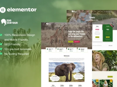Zooventour - Safari & Zoo Elementor Pro Template Kit