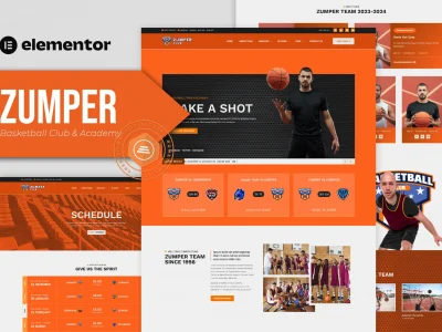 Zumper - Basketball Club & Academy Elementor Template Kit