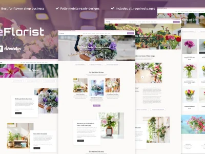 eFlorist - Flower Boutique & Decoration Elementor Pro Template Kit