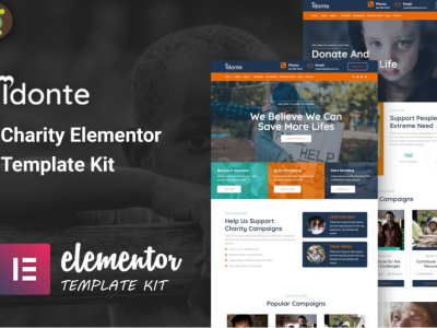 iDonte - Charity Non-Profit Elementor Template Kit