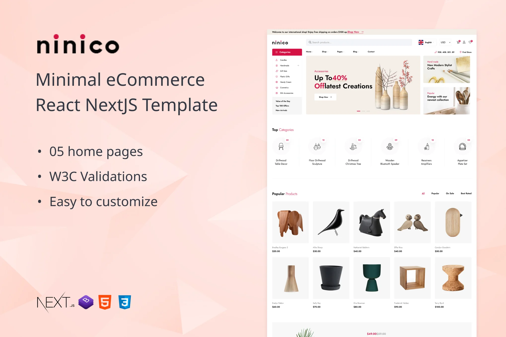 inico - Minimal eCommerce React NextJS Template