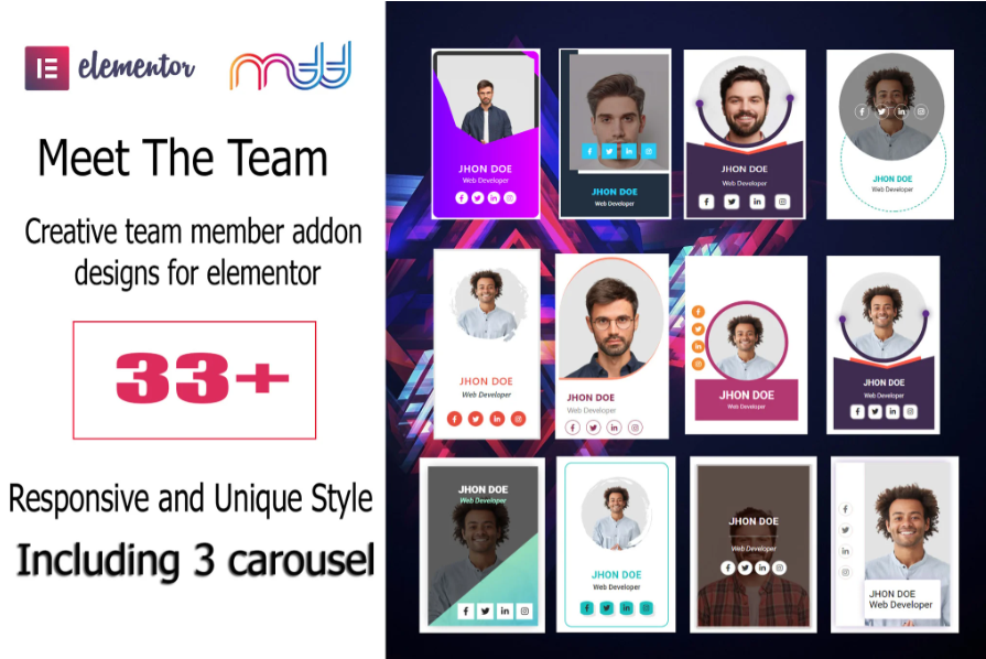 team member addon for elementor