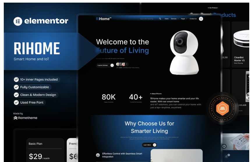 Rihome - Smart Home and IoT Elementor Template Kit