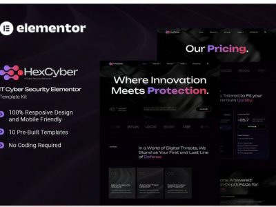 Hexcyber - IT Cyber Security Elementor Template Kit