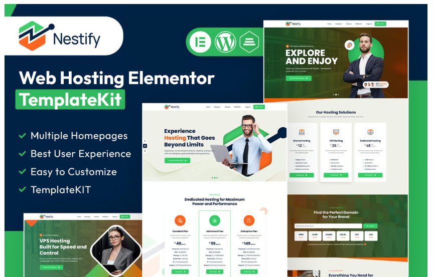Nestify - Web Hosting Elementor Template Kit