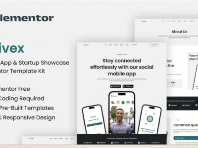 Strivex - Mobile App & Startup Showcase Elementor Template Kit