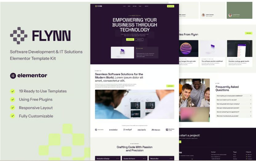 Flynn - Software Development & IT Solutions Elementor Template Kit